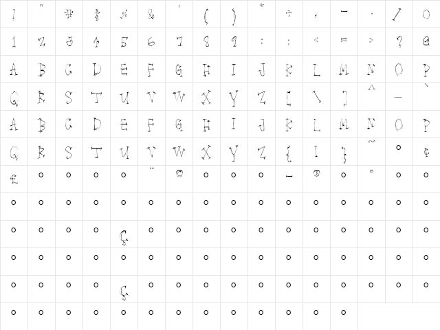 Itchyhouse Medium  glyph index