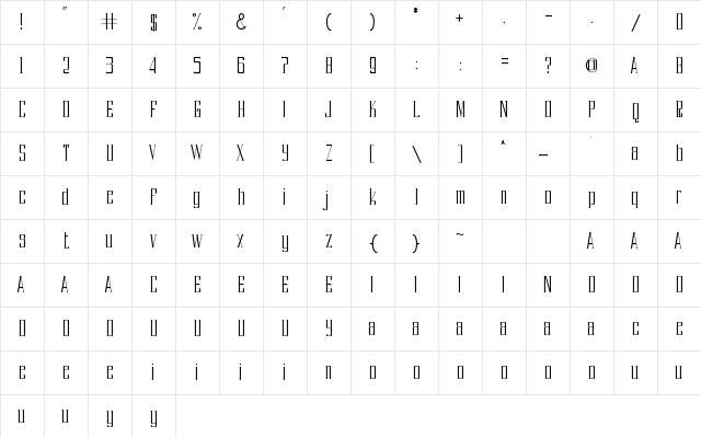 Drs Soerapto Regular  glyph index