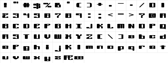 Off Kilter L (BRK) Regular  glyph index