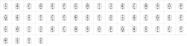 KR Deco Caps One Regular  glyph index