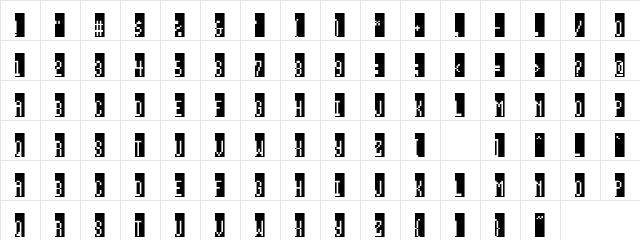 Blinf Regular  glyph index