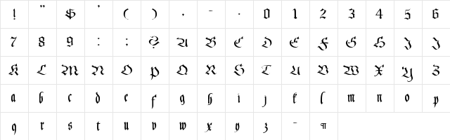 CallifontsD39PostScript Regular  glyph index