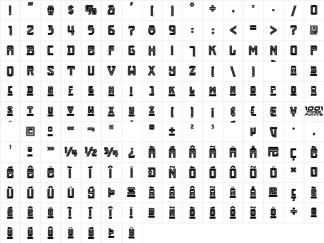 Darmstadt Arts NF Regular  glyph index