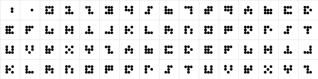 New Regular  glyph index