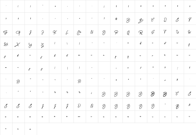 Gomes Regular  glyph index
