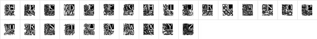Ornate5 Regular  glyph index