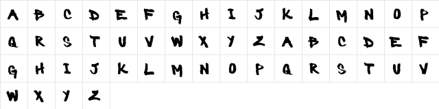 Barbaric Regular  glyph index