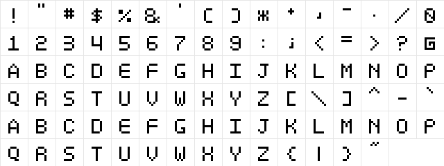 Optiate Regular  glyph index