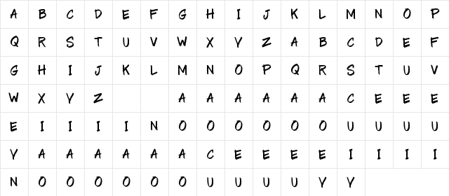 Noise Demo Regular  glyph index