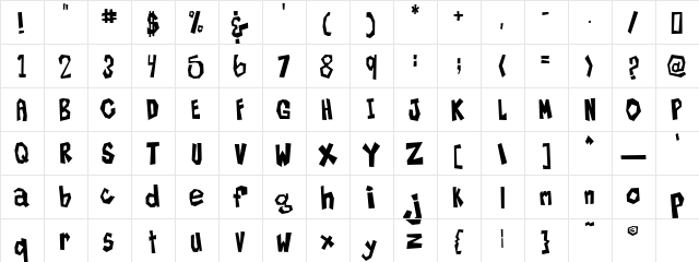 Sam is my Name Regular  glyph index