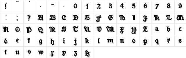 Minim Outline ExtraBold  glyph index