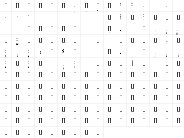 Caeciliae Regular  glyph index