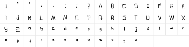 Biragata Regular  glyph index