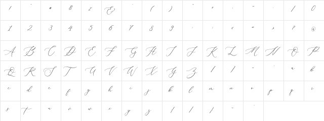 Almara Regular  glyph index