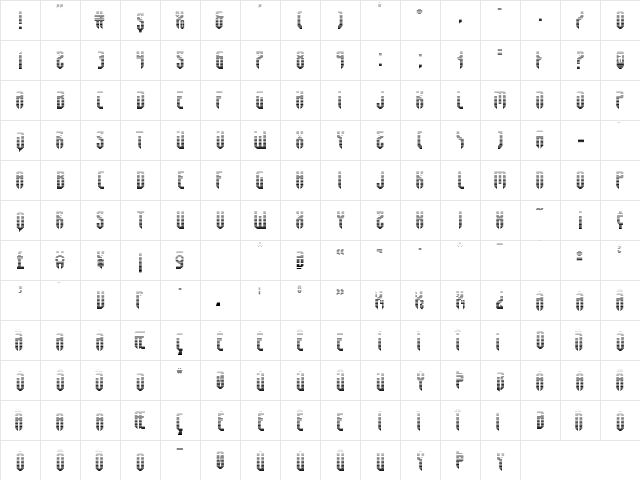 Fedyral II Gradient Regular  glyph index
