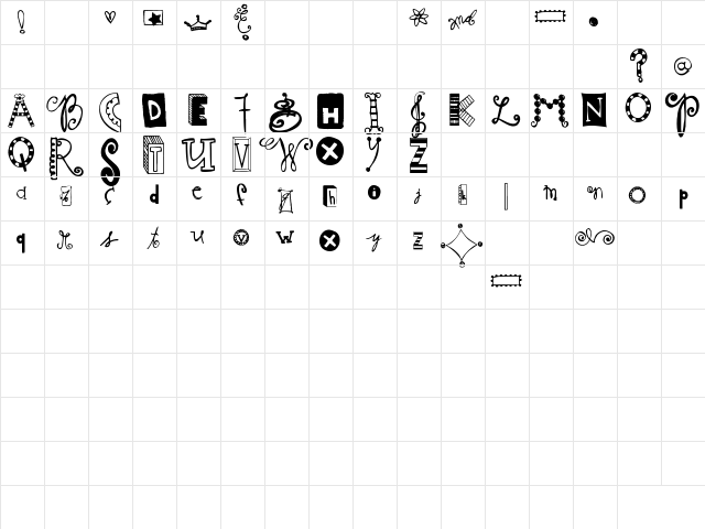 Never Writes Back Regular  glyph index
