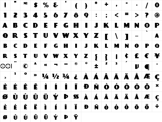 Day Poster Black NF Regular  glyph index