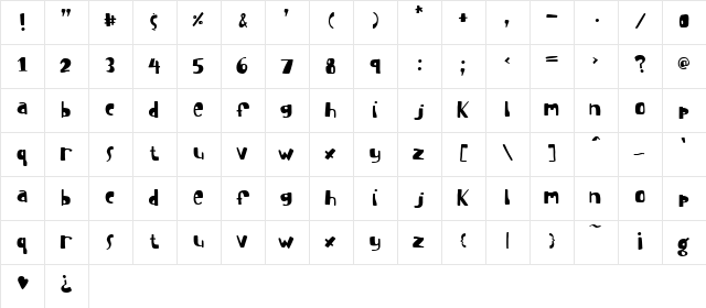 I suck at golf Regular  glyph index