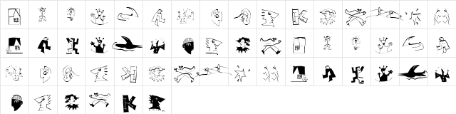 M-sKetches Regular  glyph index