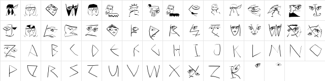 ScribbleDichFrei Regular  glyph index