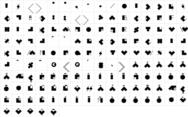 AIIdeograph Regular  glyph index