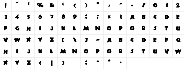DS ZombieC Regular  glyph index