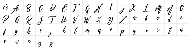 Wild Ones Regular  glyph index