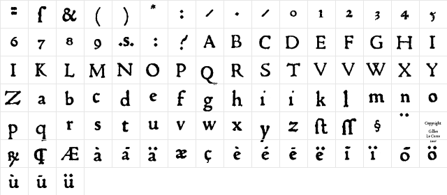 1470Jenson SemiBold  glyph index