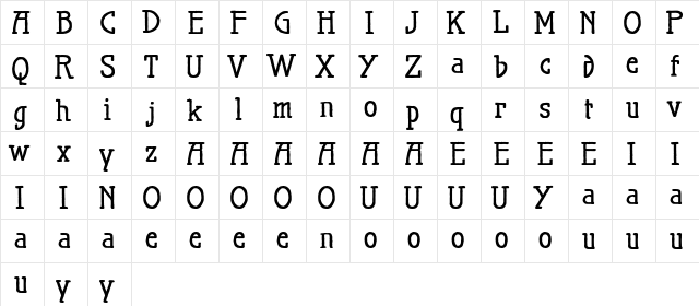 Maiers Nr.21 Pro Bold  glyph index