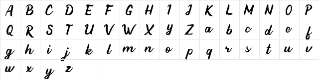 Beathy Regular  glyph index