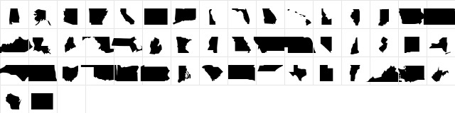 United States of America  glyph index