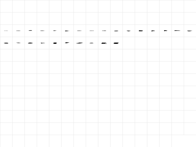 Grunge Strokes 01 Regular  glyph index