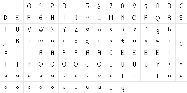Lamborgini Regular  glyph index