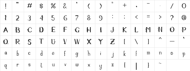Genteng Regular  glyph index