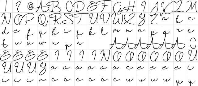 Firpi Lephril Regular  glyph index