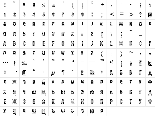 a_MachinaNovaStDc Normal  glyph index
