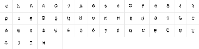 warrior dco Regular  glyph index