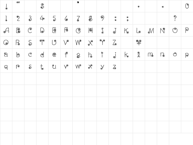uryu-happiness Regular  glyph index
