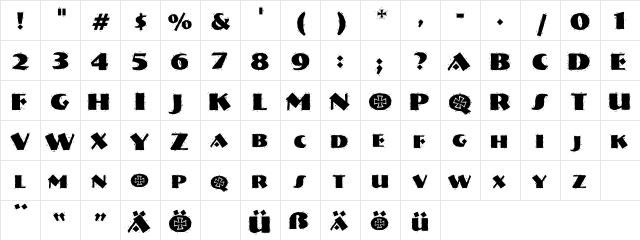 VTNervouzReichRank Regular  glyph index