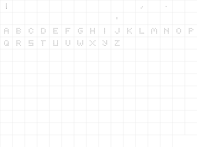 BOODAS DREIECKE Regular  glyph index