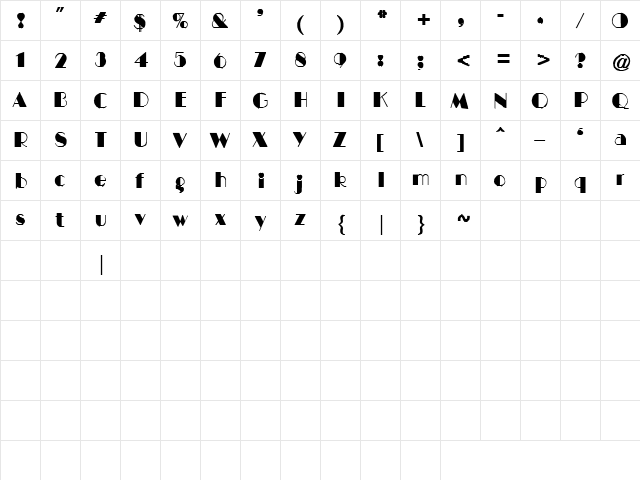Little Wing 10 Regular  glyph index