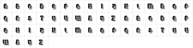 Route Regular  glyph index