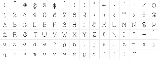 Clipz Buttons Regular  glyph index