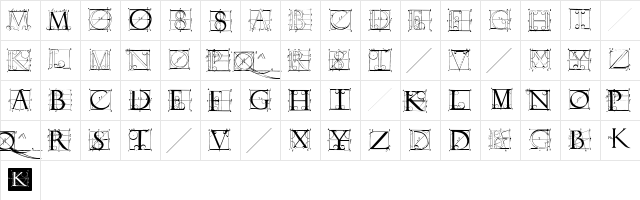 SketchesByDuerer Regular  glyph index