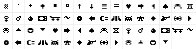 ROTORcap Symbols Regular  glyph index