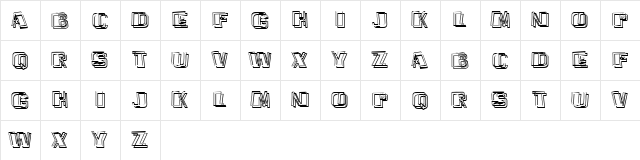 Lost Regular  glyph index