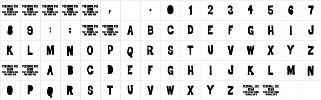 Dro DEMO Regular  glyph index