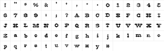 Bear Gulch WF Regular  glyph index