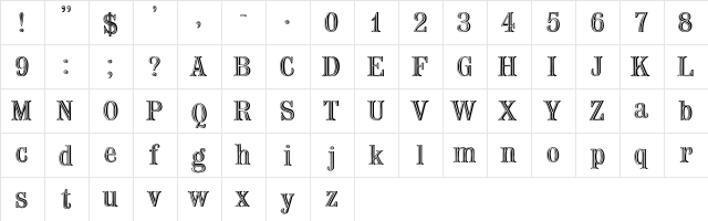 Nauert Regular  glyph index