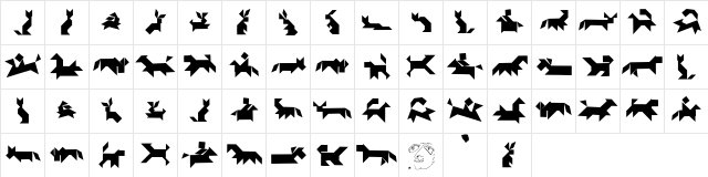 TangramAnimals Regular  glyph index